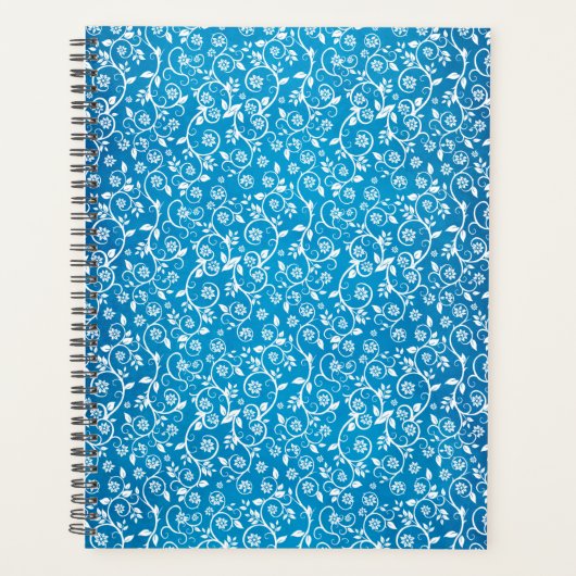 Schönes blaues geometrisches Muster Planer (Vorderseite)