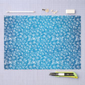 Schönes blaues geometrisches Muster Seidenpapier (Handwerk)