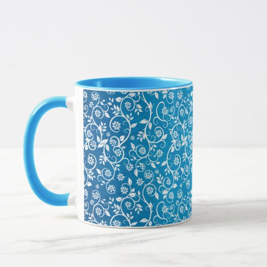 Schönes blaues geometrisches Muster Tasse (Links)