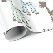 Schönes blaues Giraffen-Baby-Muster Geschenkpapier (Rolleneckpunkt)