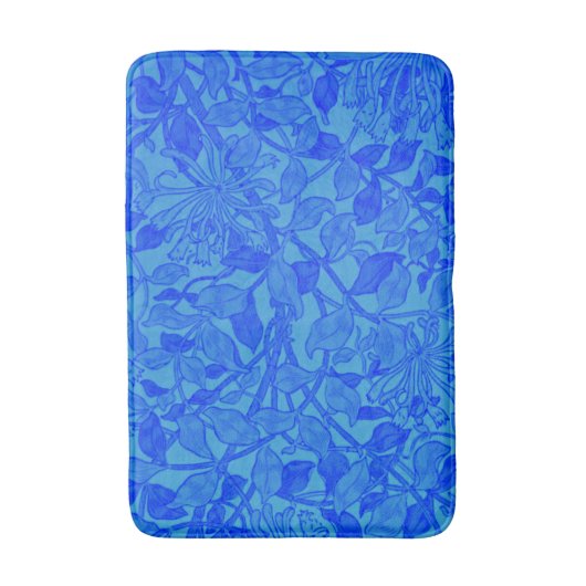Schönes blaues Honeysuckle-Muster Badematte (Vorderseite Vertikal)