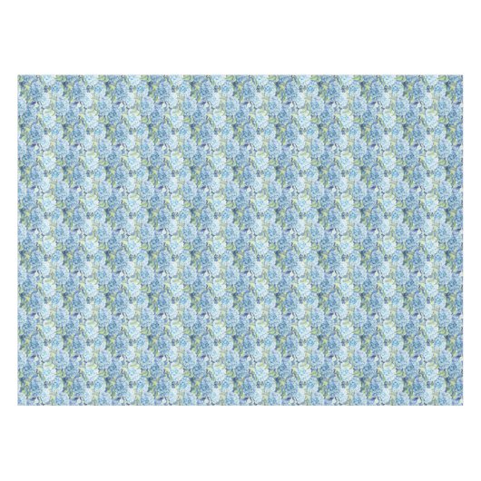 Schönes blaues Hydrangea-Blumen-Muster Tischdecke (Vorderseite (Horizontal))
