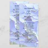 Schönes blaues Hydrangea-Hochzeitsprogramm Programm (Vorne/Hinten)
