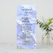 Schönes blaues Hydrangea-Hochzeitsprogramm Programm (Stehend Vorderseite)