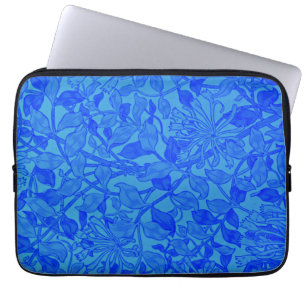 Schönes blaues Indigo-Geißblattmuster Laptopschutzhülle
