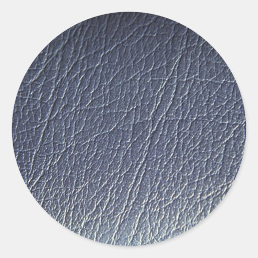 Schönes blaues Leather Runder Aufkleber (Vorderseite)