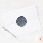 Schönes blaues Leather Runder Aufkleber (Umschlag)