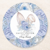 Schönes blaues Lila Watercolor Ostern Runder Pappuntersetzer (Vorderseite)