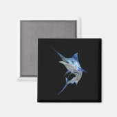 Schönes Blaues Marlin-Angeln Kurzarm Magnet (Vorderseite/Rückseite)
