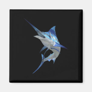 Schönes Blaues Marlin-Angeln Kurzarm  Magnet