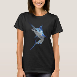 Schönes Blaues Marlin-Angeln Kurzarm T-Shirt