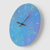 Schönes blaues Marmorpapier-Design Große Wanduhr (Winkel)