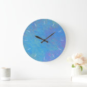 Schönes blaues Marmorpapier-Design Große Wanduhr (Zuhause)