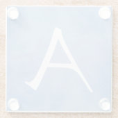 Schönes blaues Monogramm Glasuntersetzer (Rückseite)