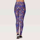 Schönes blaues Mosiakmuster Leggings (Rückseite)