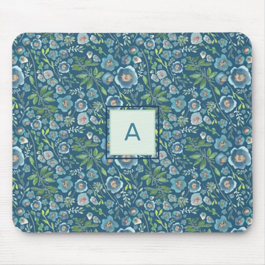 Schönes blaues Muster Mouse Pad Mousepad (Vorne)