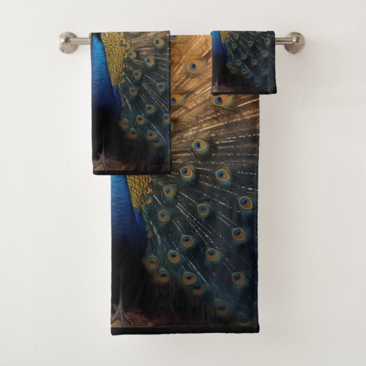Schönes blaues Pfauenhandtuch Badhandtuch Set (Insitu)
