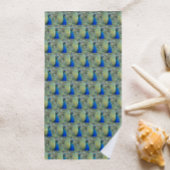 Schönes blaues Pfauenmuster Strandtuch