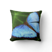 Schönes blaues Schmetterlings-Wurfs-Kissen