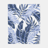 Schönes blaues tropisches Muster Fleecedecke (Vorderseite)