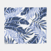 Schönes blaues tropisches Muster Fleecedecke (Vorderseite (Horizontal))