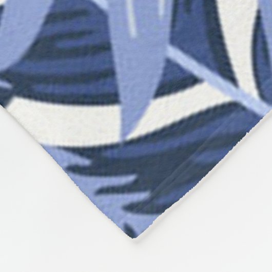 Schönes blaues tropisches Muster Fleecedecke (Ecke)