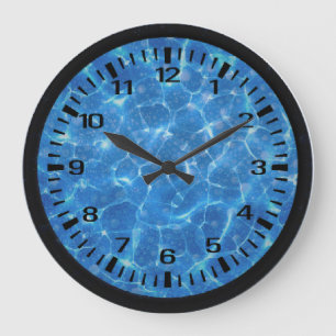 Schönes blaues Uhrenmuster Große Wanduhr