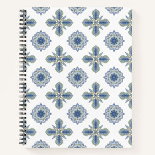 Schönes blaues und grünes Spiralnotizbuch Notizblock