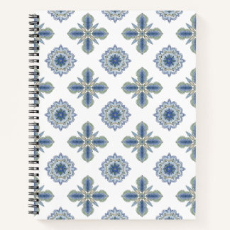 Schönes blaues und grünes Spiralnotizbuch  Notizblock