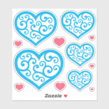 Schönes blaues und weißes Zierherz CC1129