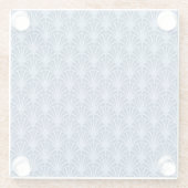 Schönes blaues Vintages japanisches Lüftermuster Glasuntersetzer (Rückseite)