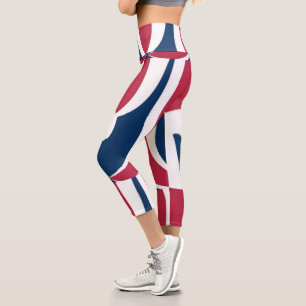 Schönes, blaues Zuhause-Wochenende Capri Leggings