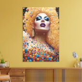 Schönes Blonde Drag Queen Portrait Leinwanddruck (Insitu (Wohnzimmer))