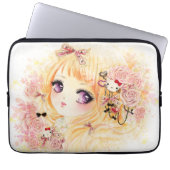 Schönes blondes Mädchen mit Rosen Laptopschutzhülle (Vorderseite)