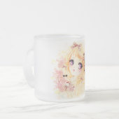 Schönes blondes Mädchen mit Rosen Mattglastasse (Vorderseite Links)