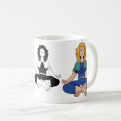 Schönes blondes Mädchen Yoga-Pose Lotus Süß Kaffeetasse (VorderseiteRechts)