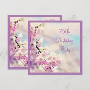 Schönes Blossom 75. Geburtstag Einladung