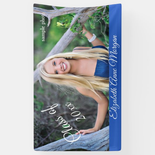 Schönes, Blue Abschluss Banner Custom Foto (Vertikal)