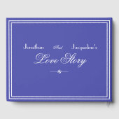 Schönes Blue Chic Script Elegante Blue Wedding Gästebuch (Rückseite)