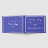 Schönes Blue Chic Script Elegante Blue Wedding Gästebuch (Voll)