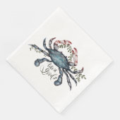 Schönes Blue Crab Art Design Paper Napkin Serviette (Ecke)