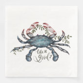 Schönes Blue Crab Art Design Paper Napkin Serviette (Vorderseite)