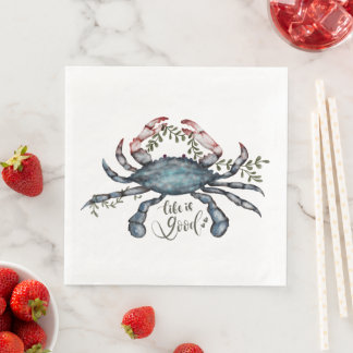 Schönes Blue Crab Art Design Paper Napkin Serviette