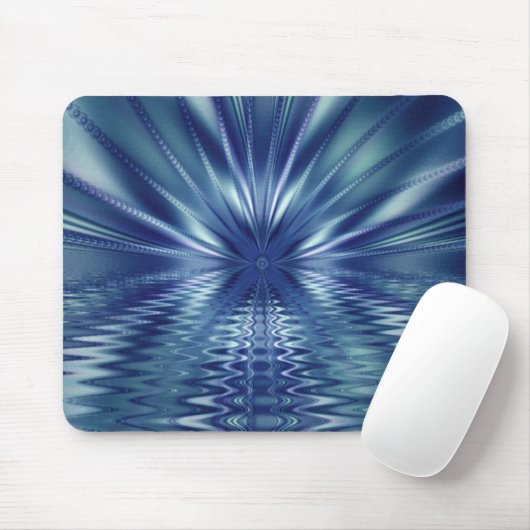 Schönes Blue Fine Fraktal Art Mousepad (Mit Mouse)