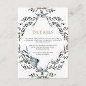 Schönes Blue Foliage Wedding Gast Detail Begleitkarte (Vorderseite)