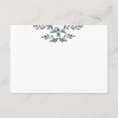 Schönes Blue Foliage Wedding Gast Detail Begleitkarte (Rückseite)