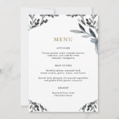 Schönes Blue Foliage Wedding Menu (Vorderseite)