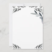 Schönes Blue Foliage Wedding Menu (Rückseite)