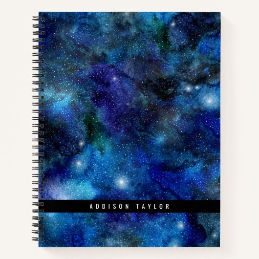 Schönes Blue Galaxy Starry Night Sky Notebook Notizblock (Vorderseite)