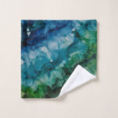 Schönes Blue Green Wave Badezimmer Handtuchhandtuc Badhandtuch Set (Waschlappen)